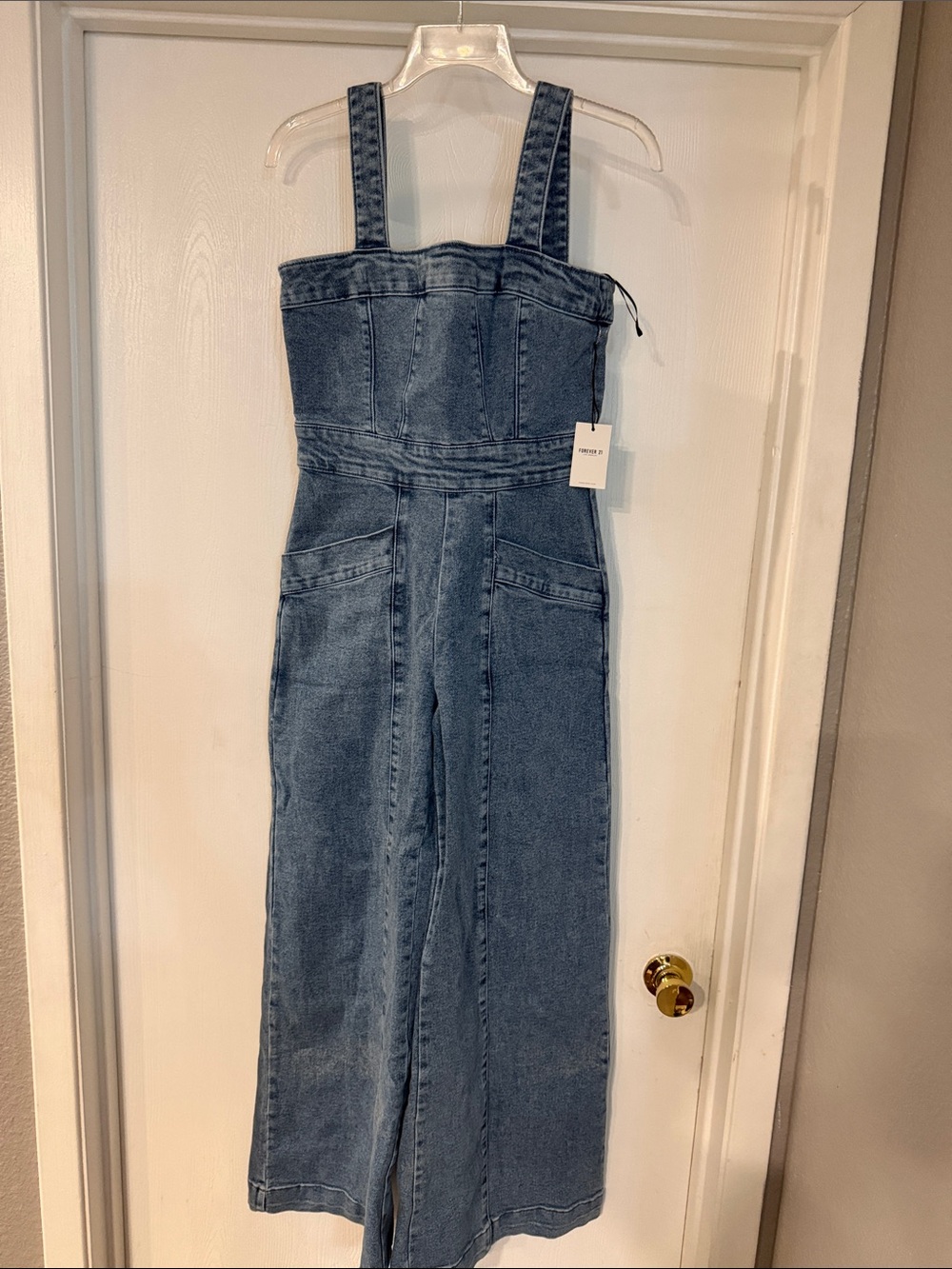 Forever 21 Denim Jumpsuit in Light Blue